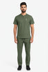 Men’s 2-Pocket Henley Scrub Set – Polyester Spandex Stretch